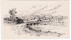 [bridge, river, house]